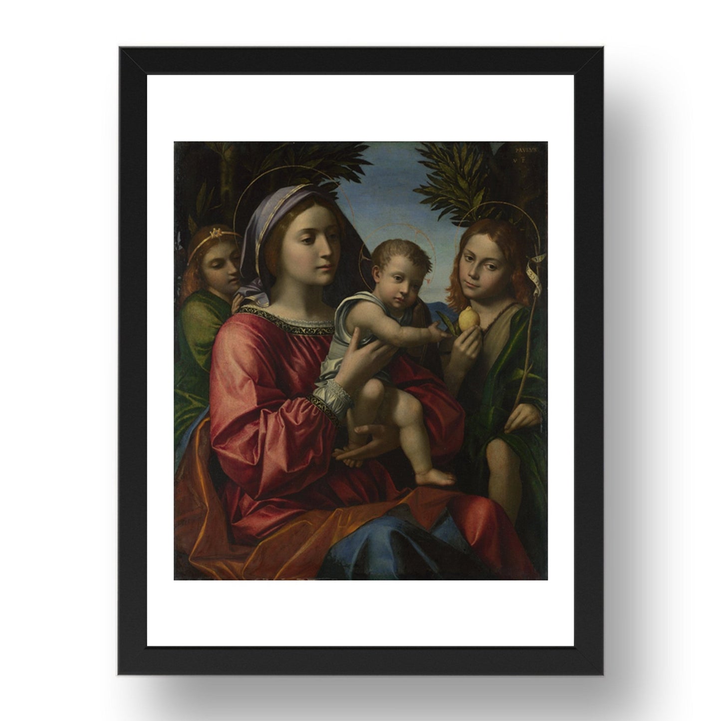 Paolo Morando: The Virgin and Child with the Baptist and an Angel, Poster in 17x13"(A3) Frame