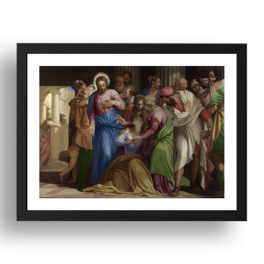 Paolo Veronese: Christ addressing a Kneeling Woman, Poster in 17x13"(A3) Frame