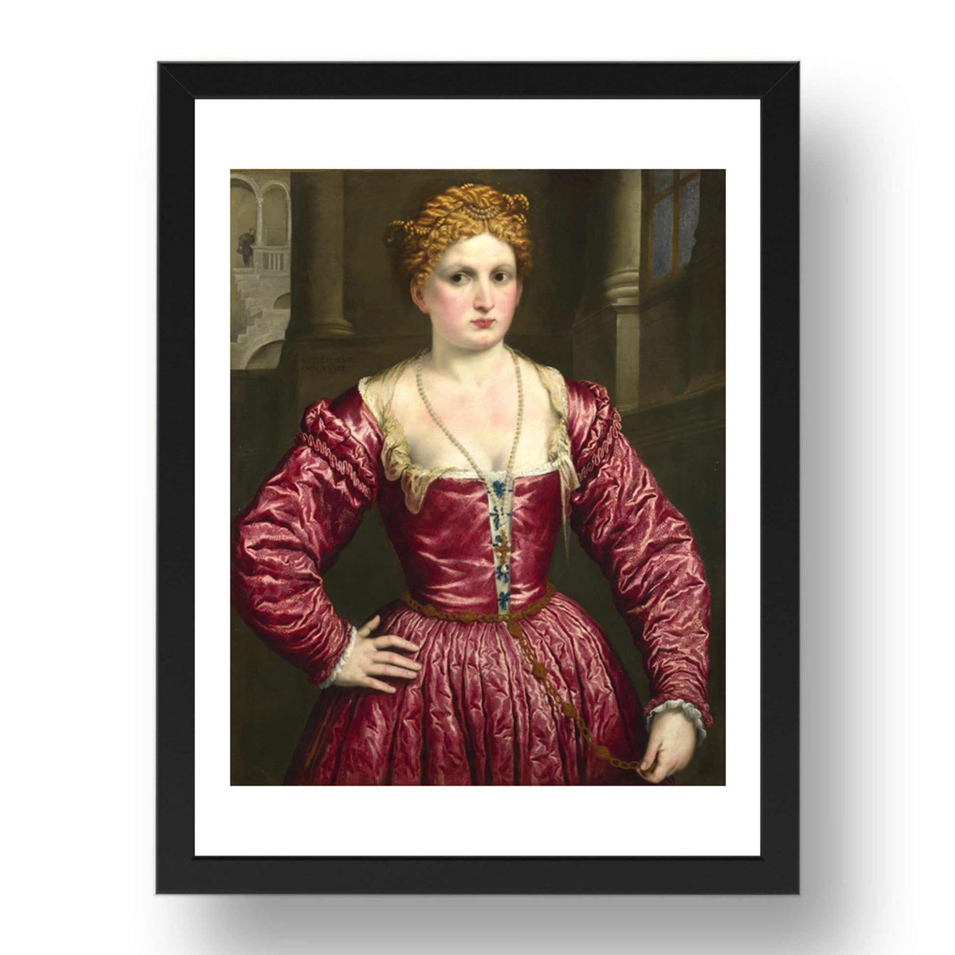 Paris Bordone: Portrait of a Young Woman, Poster in 17x13"(A3) Frame