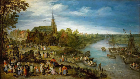 Parish Fair in Schelle, vintage artwork by Jan Brueghel the Elder, A3 (16x12") Poster Print