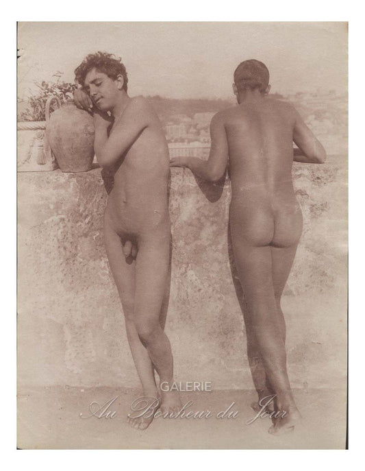 Pasqualino et un ami, vers 1895, historic photo by Wilhelm von Gloeden, 16x12"(A3) Poster