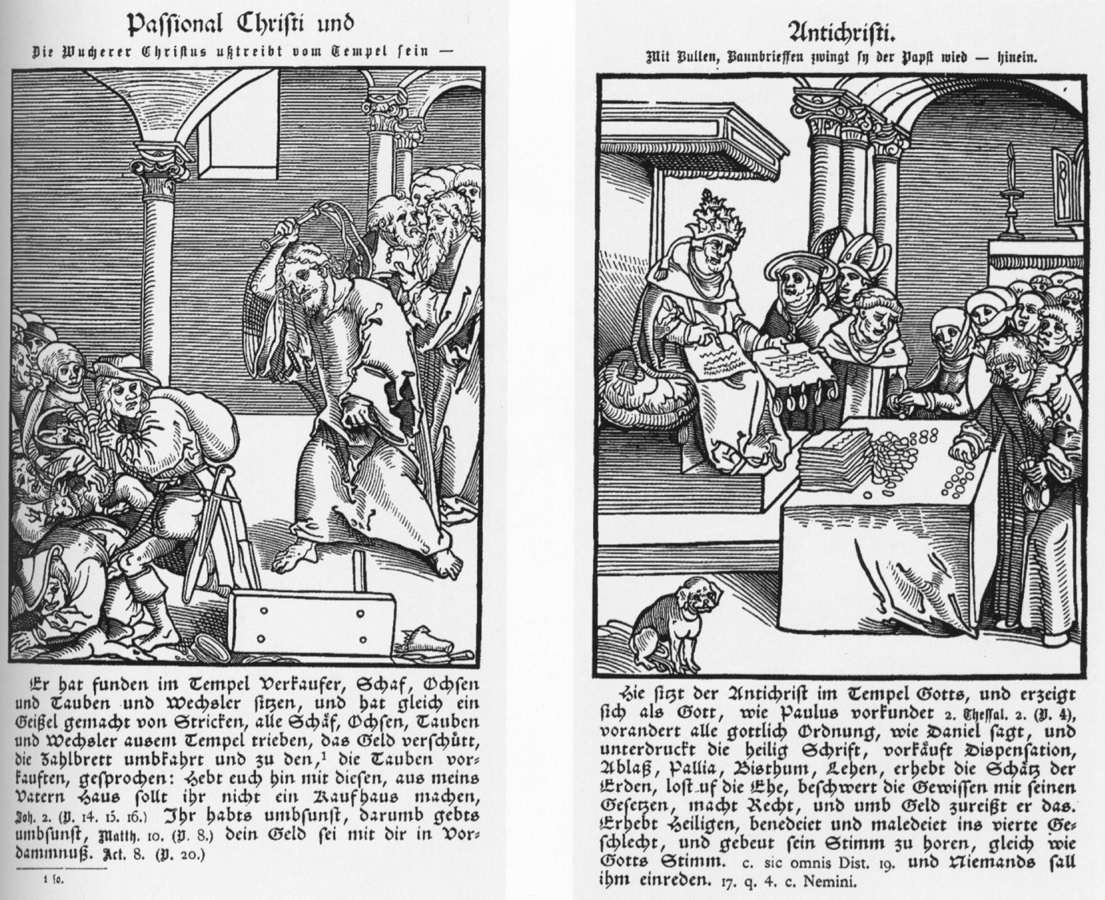 Passions of Christ and Antichrist, vintage artwork by Lucas Cranach the Elder, A3 (16x12") Poster Print