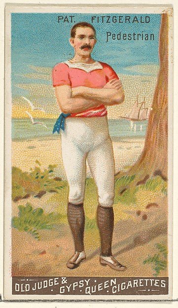 :Patrick Fitzgerald Pedestrian from the Goodwin Champion series for Old Judge and Gypsy Queen Cigarettes 1888, vintage artwork, 16x12"(A3) Poster Print