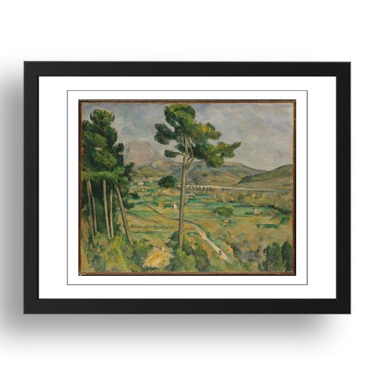Paul Cézanne - Mont Sainte-Victoire, Arc River[1885], vintage artwork in A3 (17x13") Black Frame