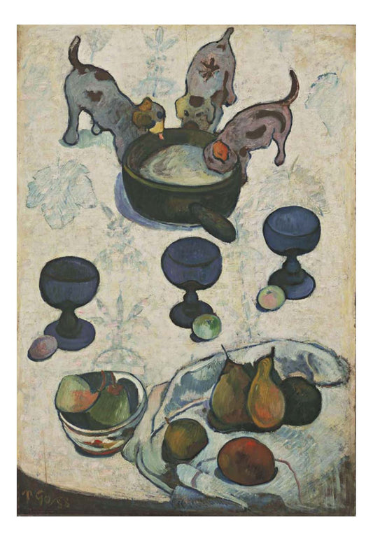 Paul Gauguin - Still Life with Three Puppies, 16x12" (A3) Poster Print