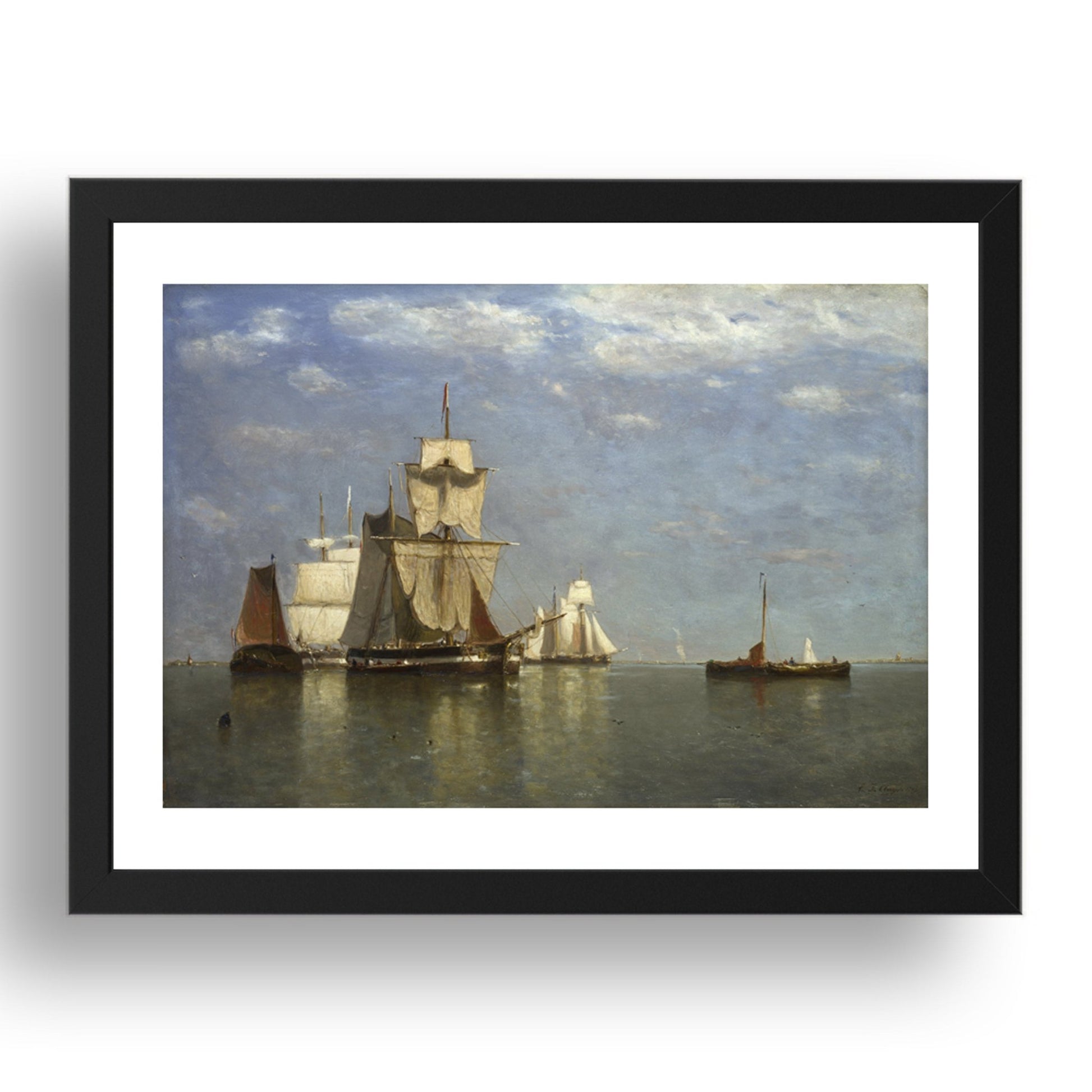 Paul Jean Clays: Ships lying off Flushing, Poster in 17x13"(A3) Frame