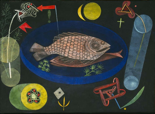Paul Klee - Around the Fish, vintage art, modern poster print