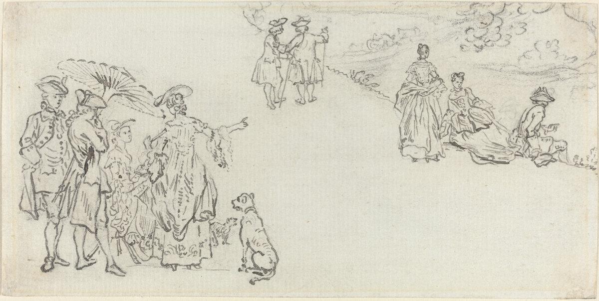 Paul Sandby:Ladies and Gentlemen in a Country Park,16x12"(A3) Poster