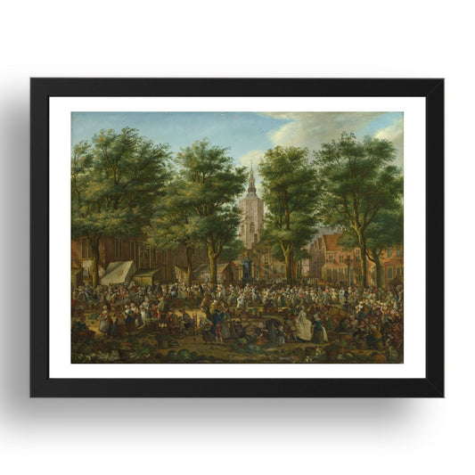 Paulus Constantijn La Fargue: The Grote Markt at The Hague, Poster in 17x13"(A3) Frame