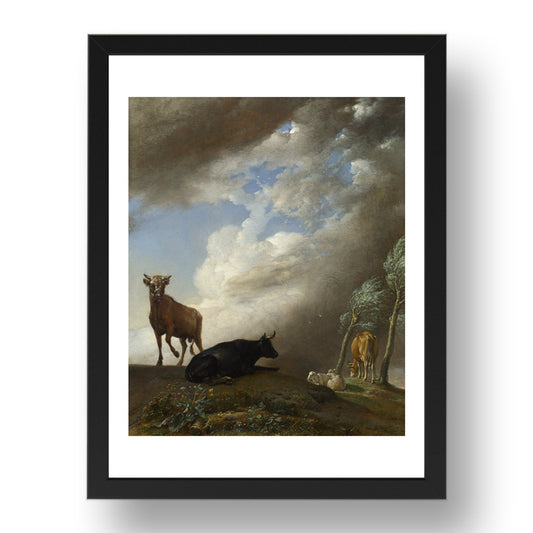 Paulus Potter: Cattle and Sheep in a Stormy Landscape, Poster in 17x13"(A3) Frame