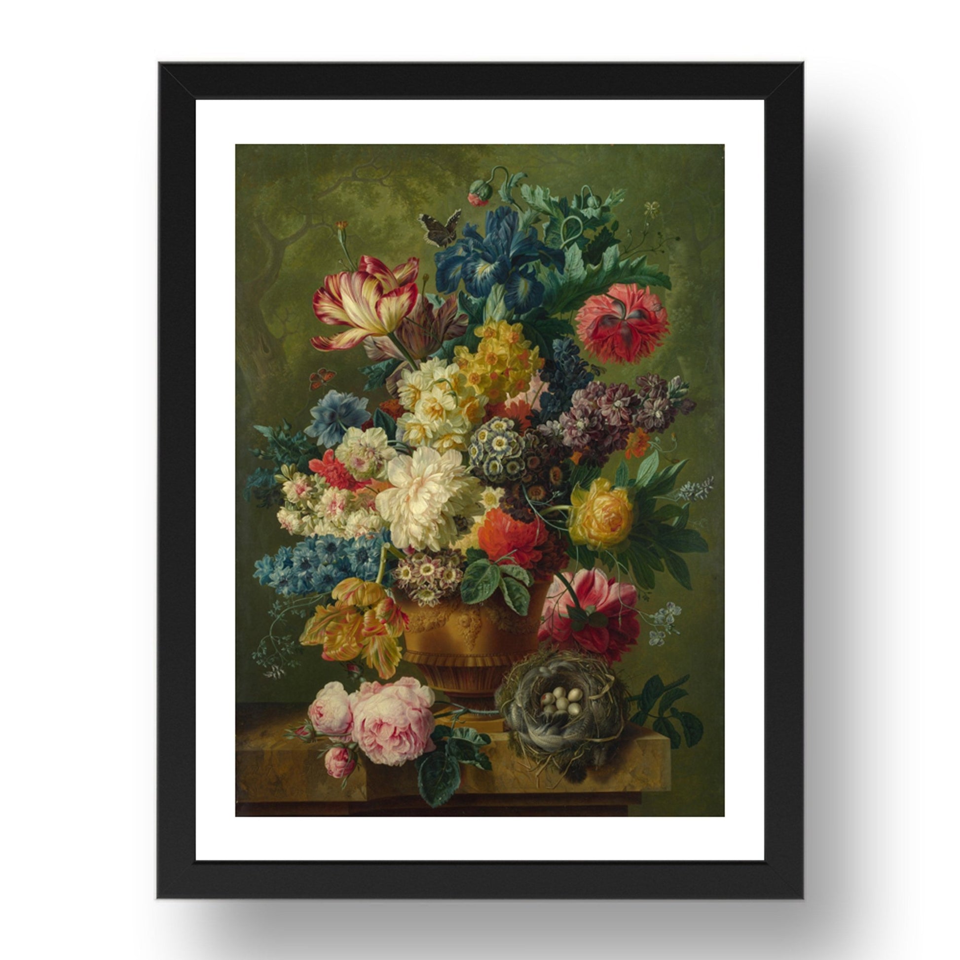 Paulus Theodorus van Brussel: Flowers in a Vase (1), Poster in 17x13"(A3) Frame