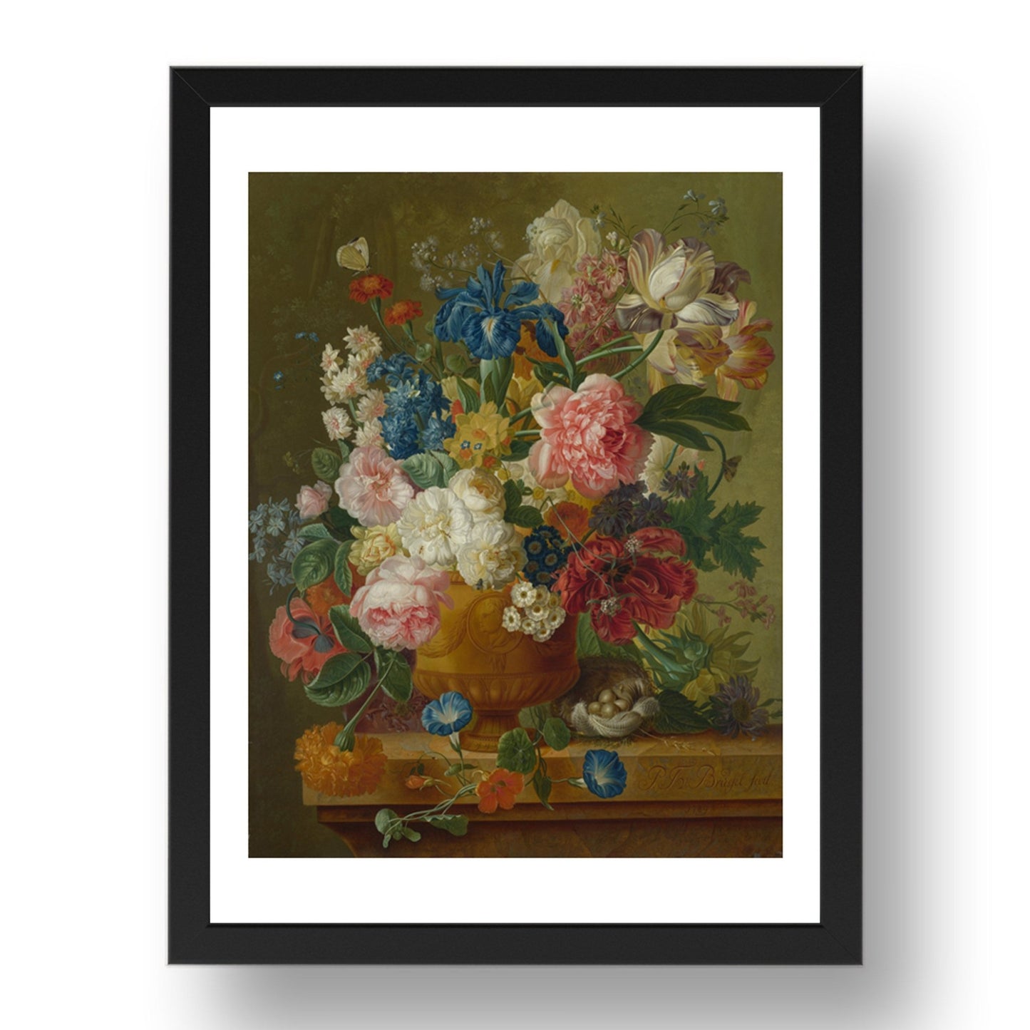 Paulus Theodorus van Brussel: Flowers in a Vase, Poster in 17x13"(A3) Frame