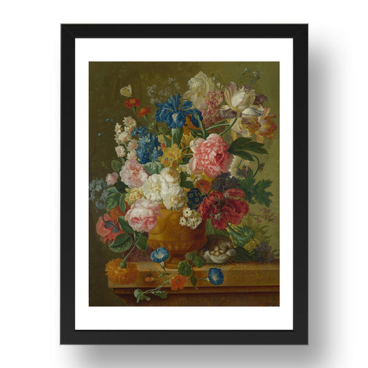 Paulus Theodorus van Brussel: Flowers in a Vase, Poster in 17x13"(A3) Frame