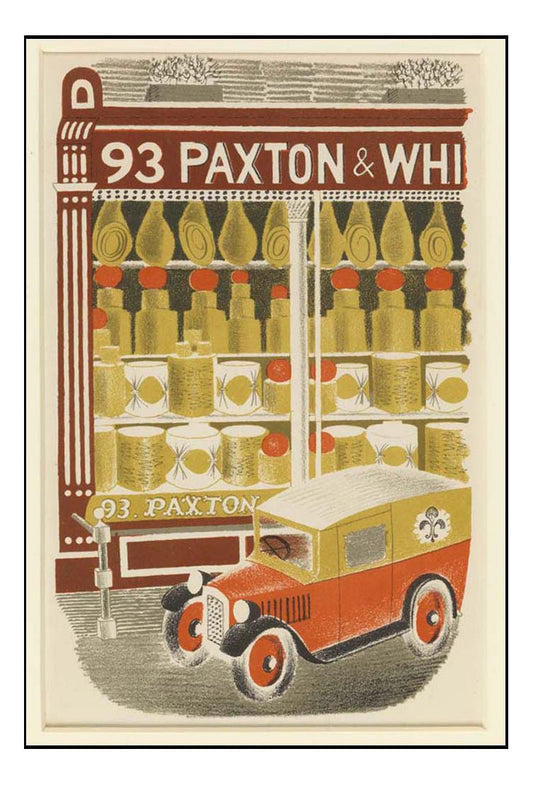 Paxton & Whitfield - Cheese Shop 1938 by Eric Ravilious, A4 size (8.27 × 11.69 inches) Poster