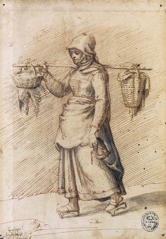 Peasant Woman Going to Market, vintage artwork by Giuseppe Arcimboldo, A3 (16x12") Poster Print