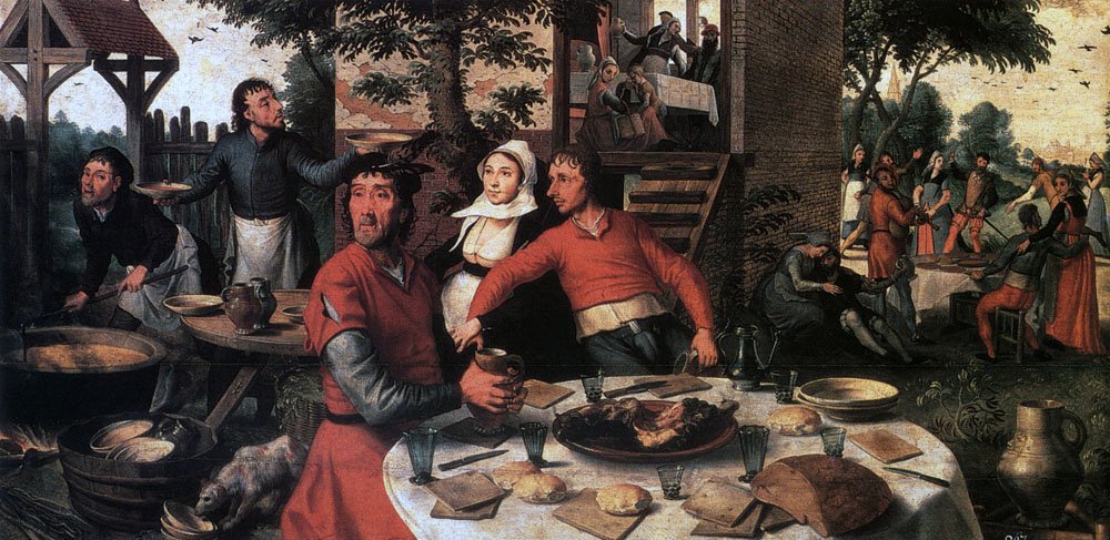 Peasants' Feast, vintage artwork by Pieter Aertsen, A3 (16x12") Poster Print