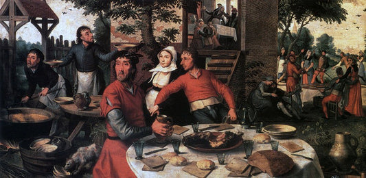Peasants' Feast, vintage artwork by Pieter Aertsen, A3 (16x12") Poster Print