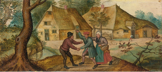 Peasants Greeting One Another, vintage artwork by Pieter Brueghel the Younger, A3 (16x12") Poster Print