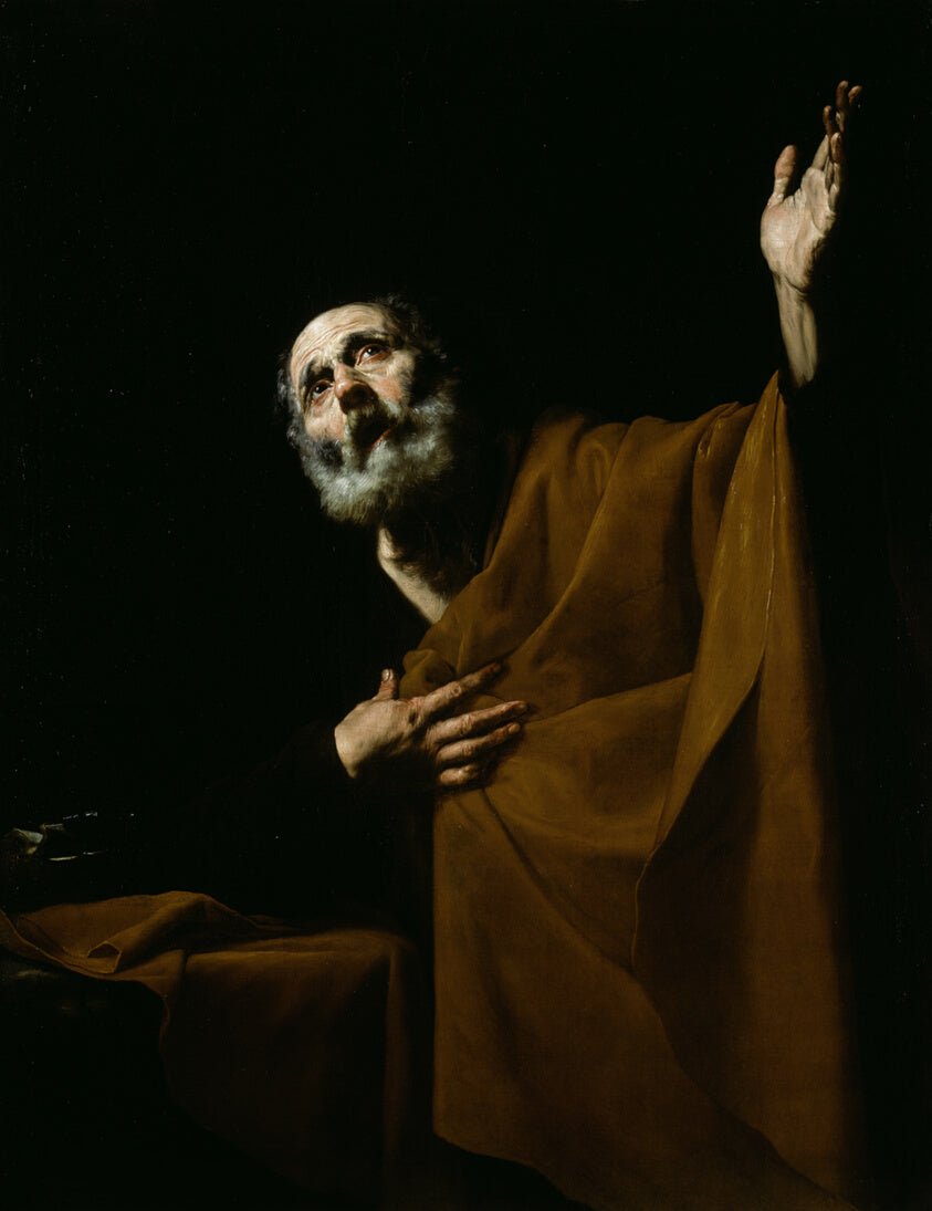 Penitent Saint Peter by  Jusepe de Ribera, 23x16"( A2 size) Poster Print