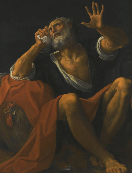 Penitent St. Peter, vintage artwork by Lodovico Carracci, A3 (16x12") Poster Print