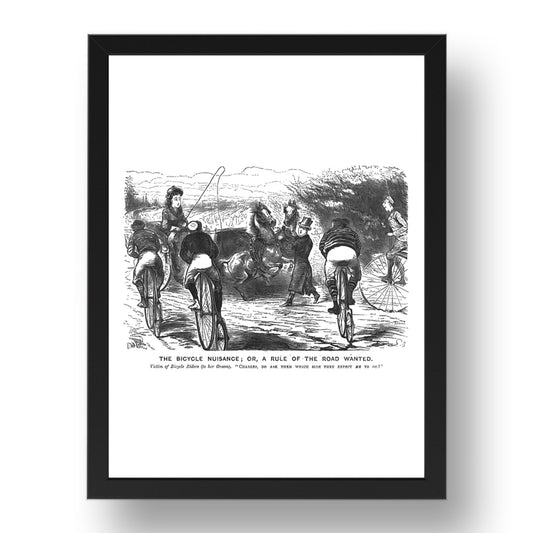 pennyfarthing nuisance, vintage historic poster in 17x13"(A3) Frame