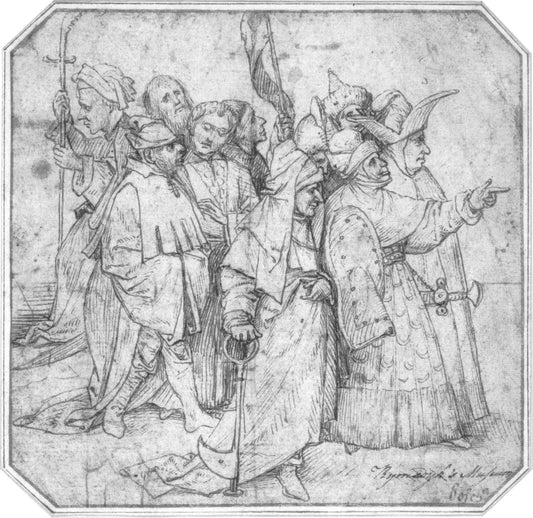 People, vintage artwork by Jheronimus Bosch, A3 (16x12") Poster Print