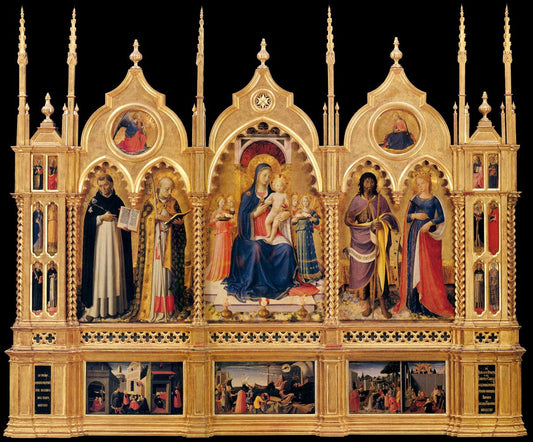 Perugia Altarpiece, vintage artwork by Fra Angelico, A3 (16x12") Poster Print