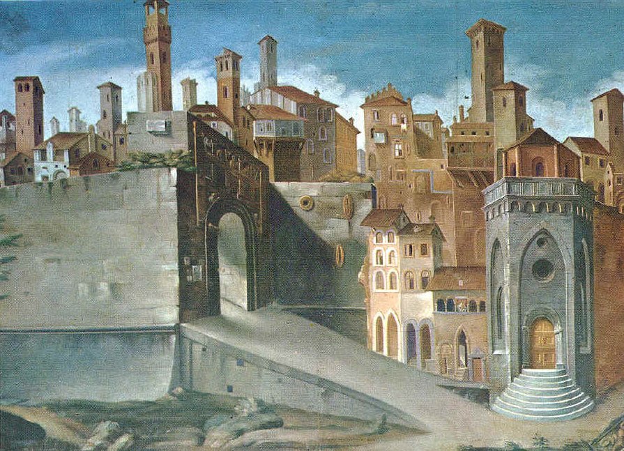 Perugia View, vintage artwork by Benedetto Bonfigli, A3 (16x12") Poster Print