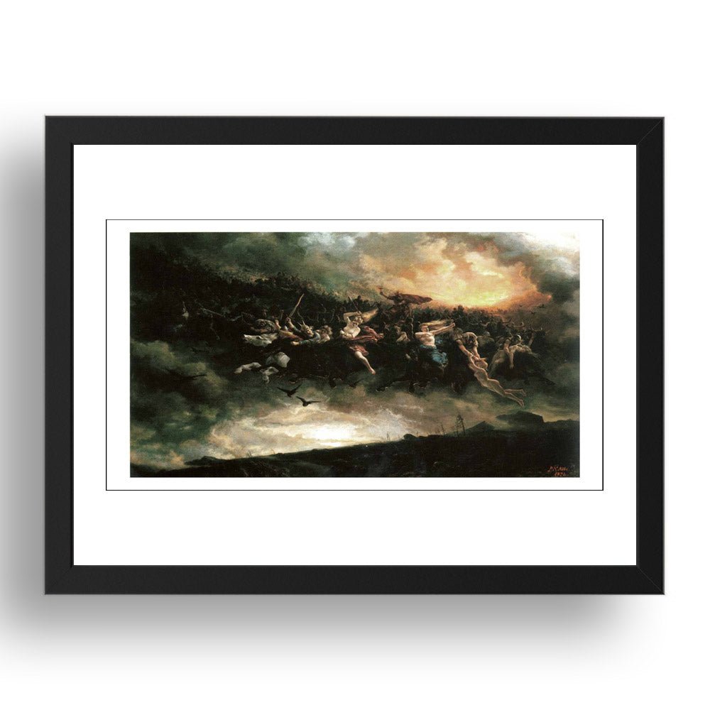 Peter Nicolai Arbo - Åsgårdsreien [1872], vintage artwork in A3 (17x13") Black Frame