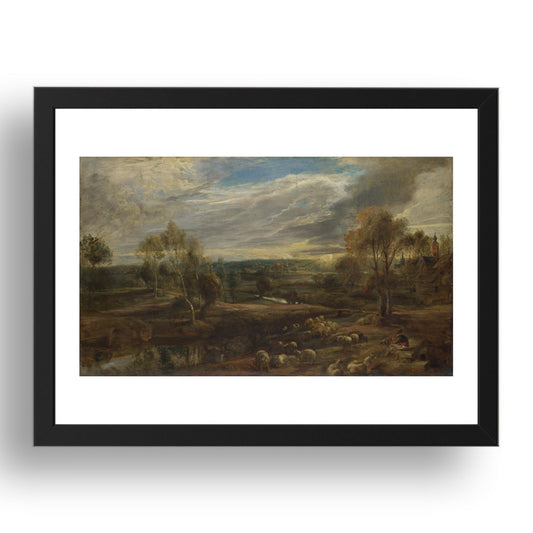 Peter Paul Rubens: A Landscape with a Shepherd and his Flock, Poster in 17x13"(A3) Frame