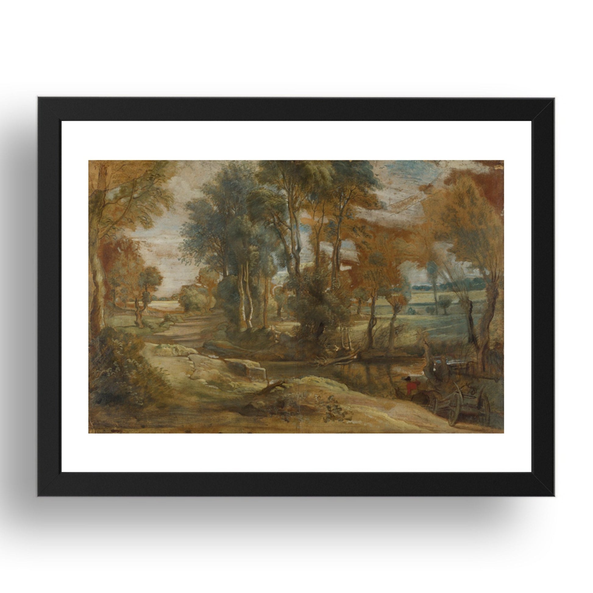 Peter Paul Rubens: A Wagon fording a Stream, Poster in 17x13"(A3) Frame