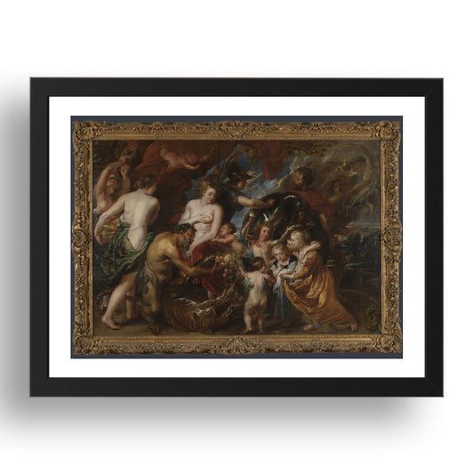 Peter Paul Rubens: Minerva protects Pax from Mars (Peace and War), Poster in 17x13"(A3) Frame