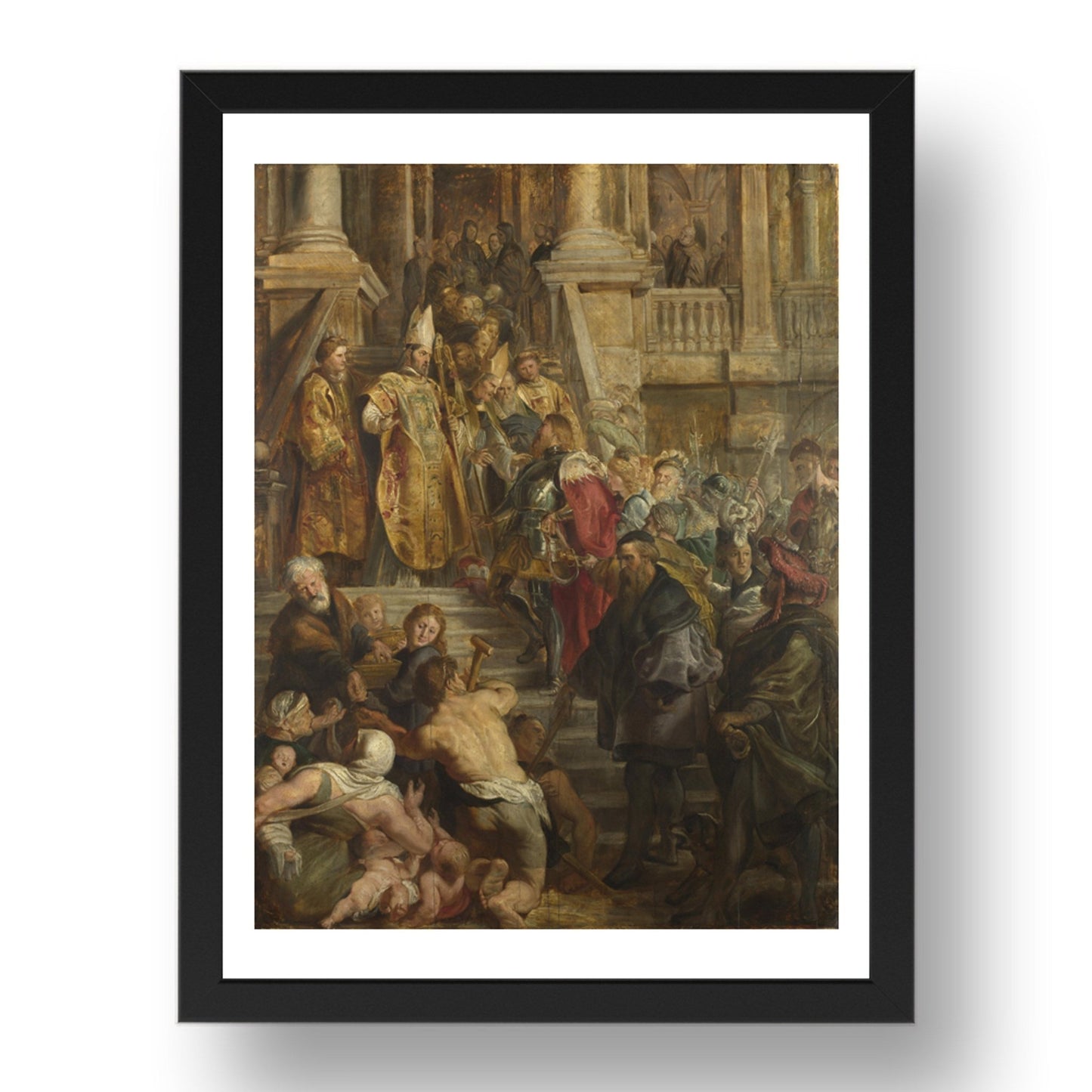 Peter Paul Rubens: Saint Bavo is received by Saints Amand and Floribert, Poster in 17x13"(A3) Frame