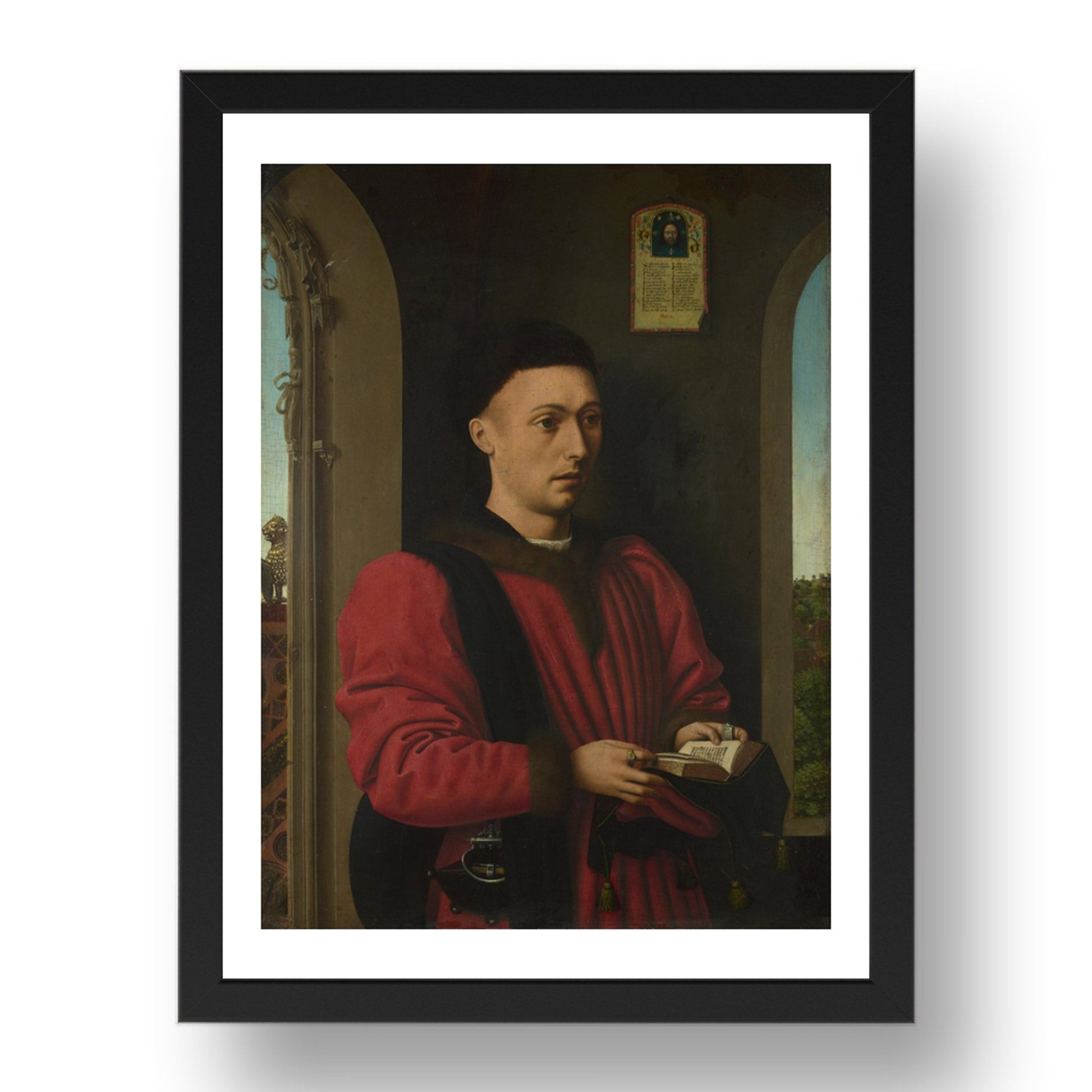 Petrus Christus: Portrait of a Young Man, Poster in 17x13"(A3) Frame