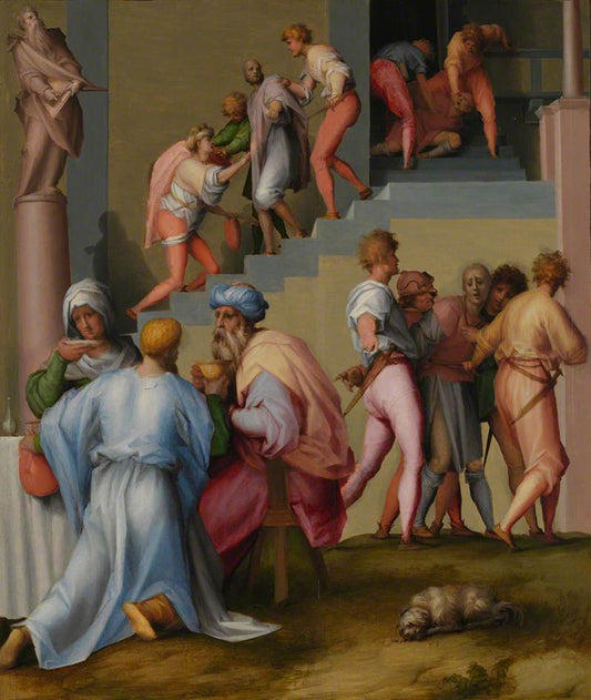 Pharaoh with His Butler and Baker, vintage artwork by Pontormo, A3 (16x12") Poster Print