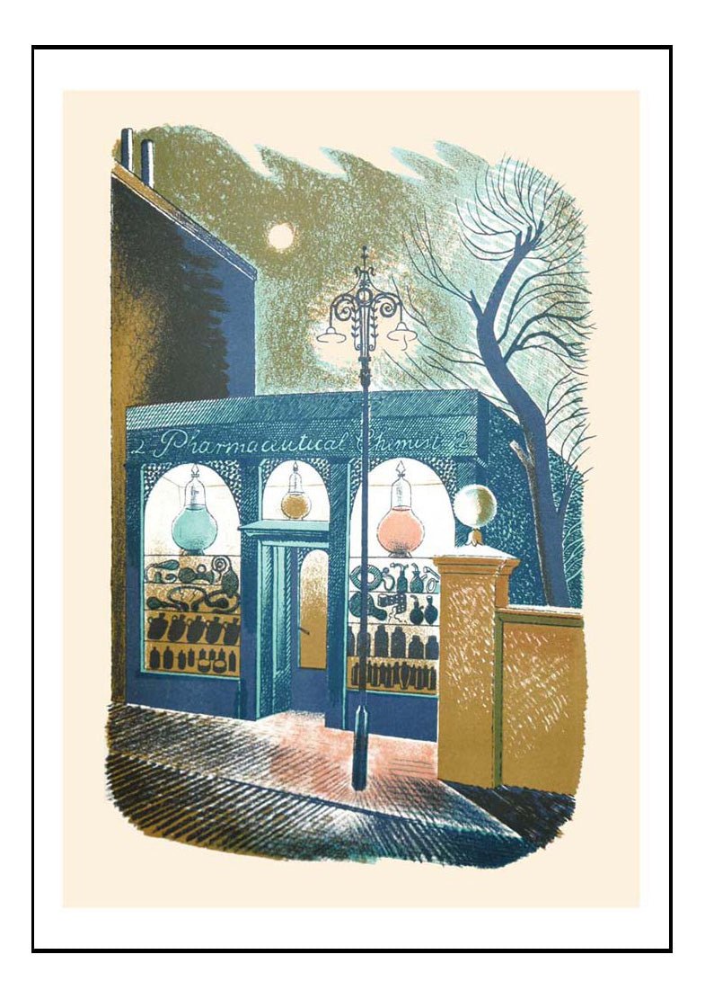 pharmaceutical-chemist-High St. by Eric Ravilious, A4 size (8.27 × 11.69 inches) Poster