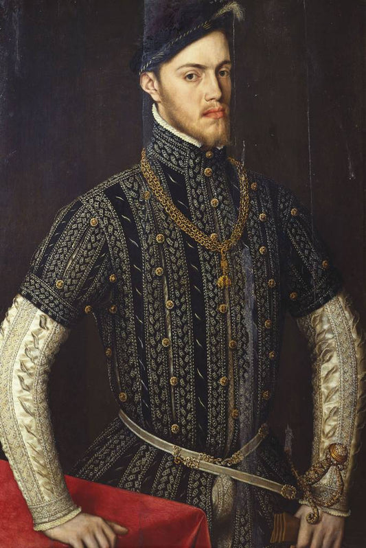 Philip II (1527-1598), King of Spain, vintage artwork by Workshop of Anthonis Mor, A3 (16x12") Poster Print