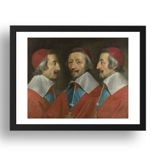 Philippe de Champaigne and studio: Triple Portrait of Cardinal de Richelieu, Poster in 17x13"(A3) Frame