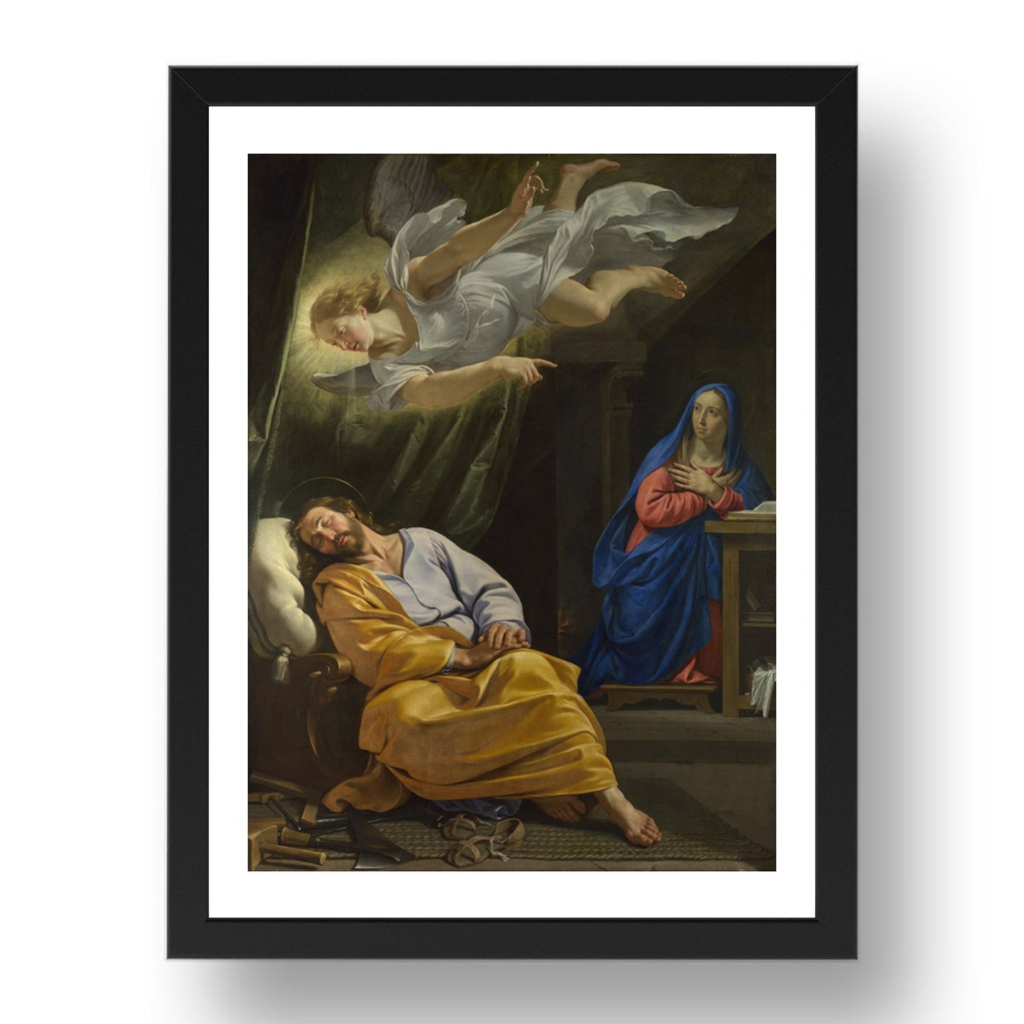 Philippe de Champaigne: The Dream of Saint Joseph, Poster in 17x13"(A3) Frame