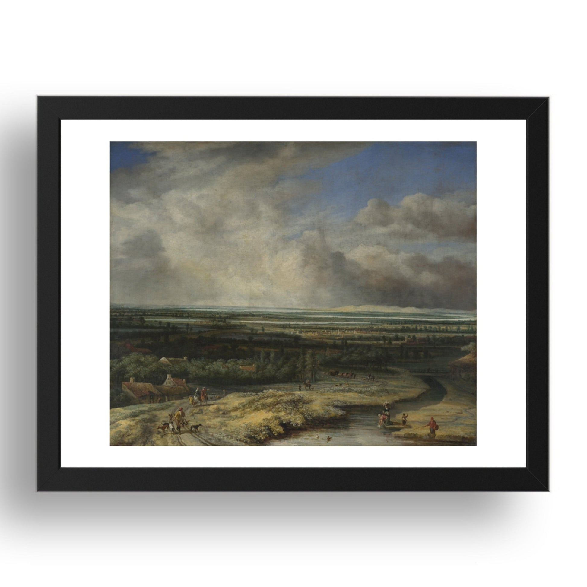Philips Koninck: An Extensive Landscape with a Hawking Party, Poster in 17x13"(A3) Frame