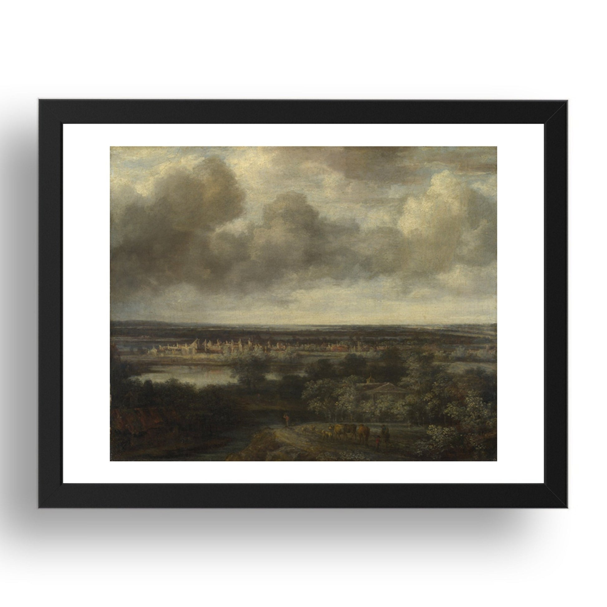 Philips Koninck: An Extensive Landscape with a Town, Poster in 17x13"(A3) Frame