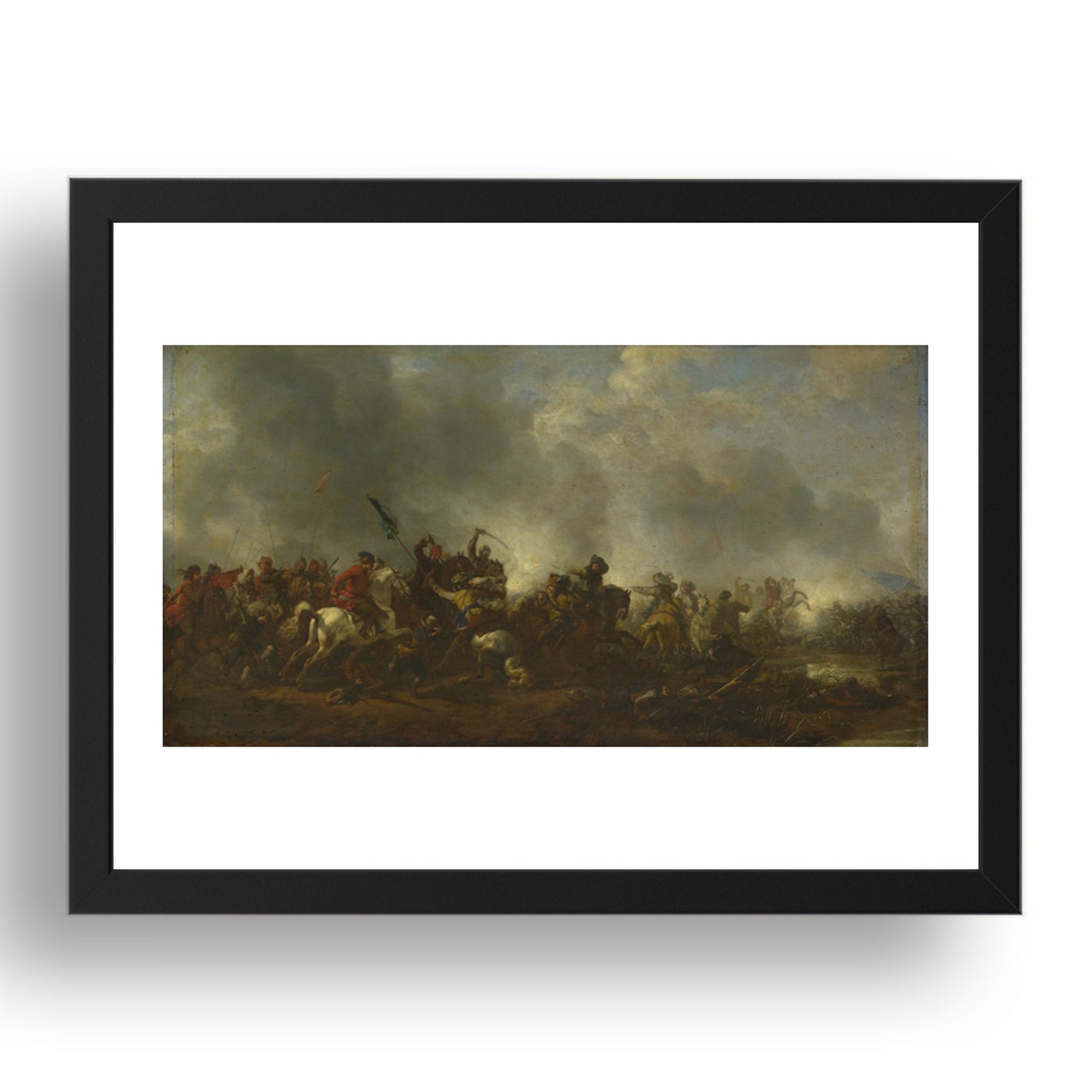 Philips Wouwermans: Cavalry attacking Infantry, Poster in 17x13"(A3) Frame