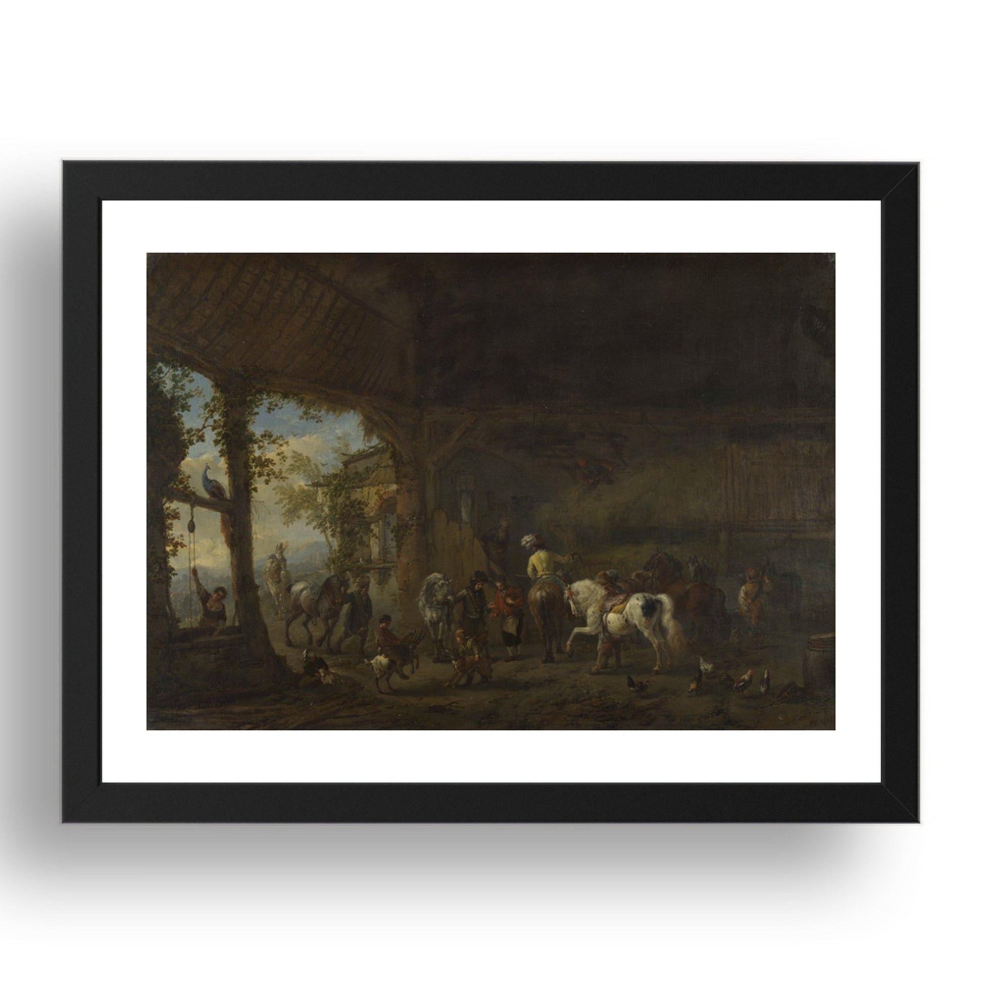 Philips Wouwermans: The Interior of a Stable, Poster in 17x13"(A3) Frame
