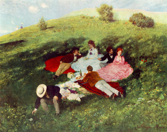 Picnic in May by Pal Szinyei Merse, vintage art, modern poster print