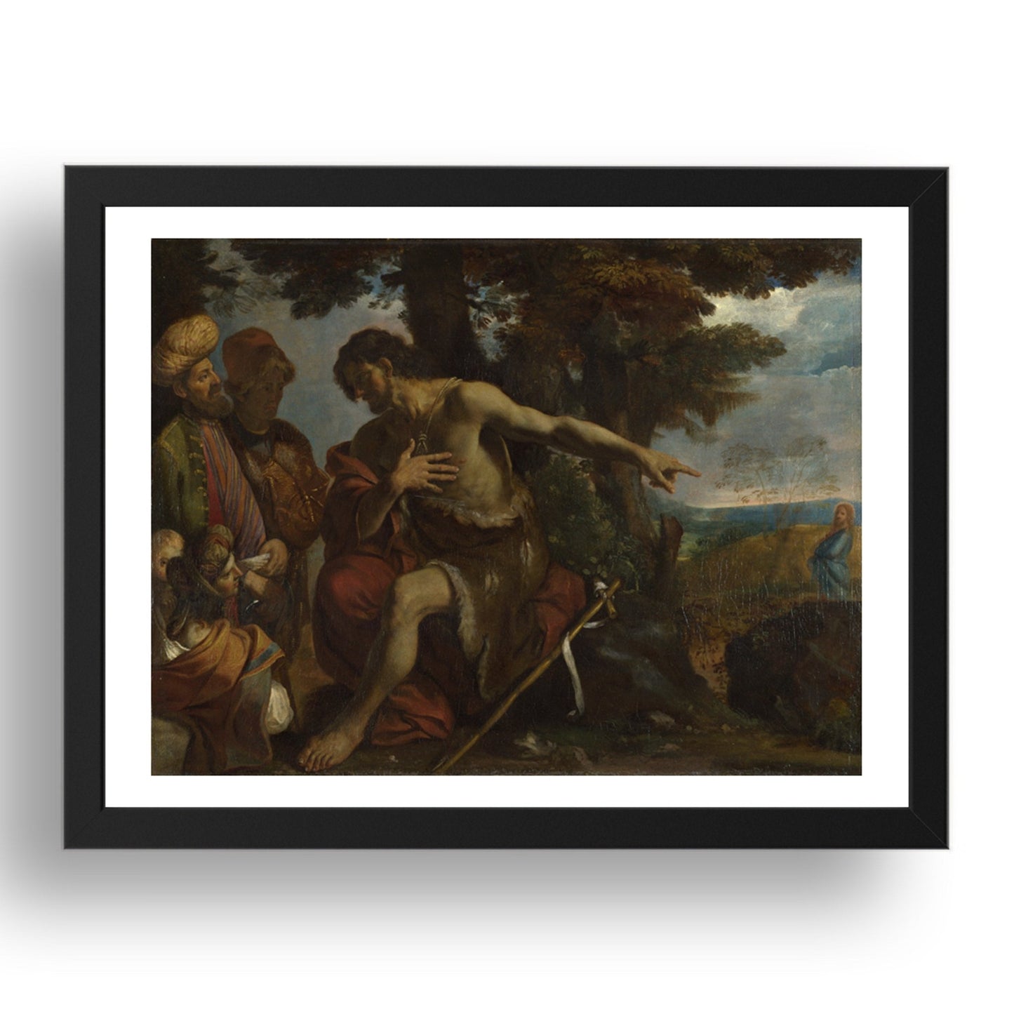 Pier Francesco Mola: Saint John the Baptist preaching in the Wilderness, Poster in 17x13"(A3) Frame