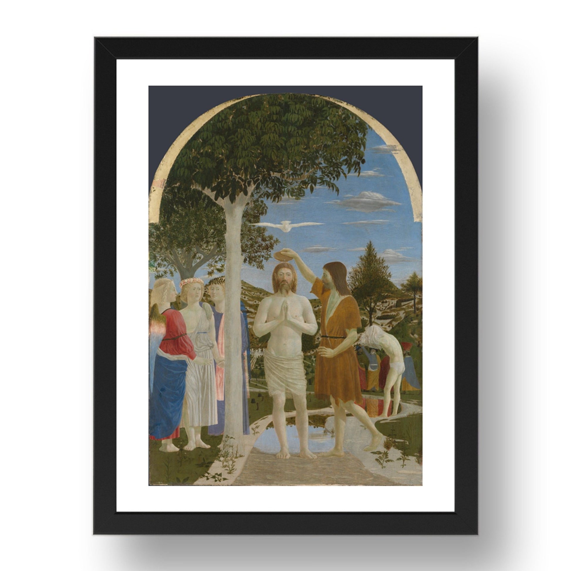 Piero della Francesca: The Baptism of Christ, Poster in 17x13"(A3) Frame