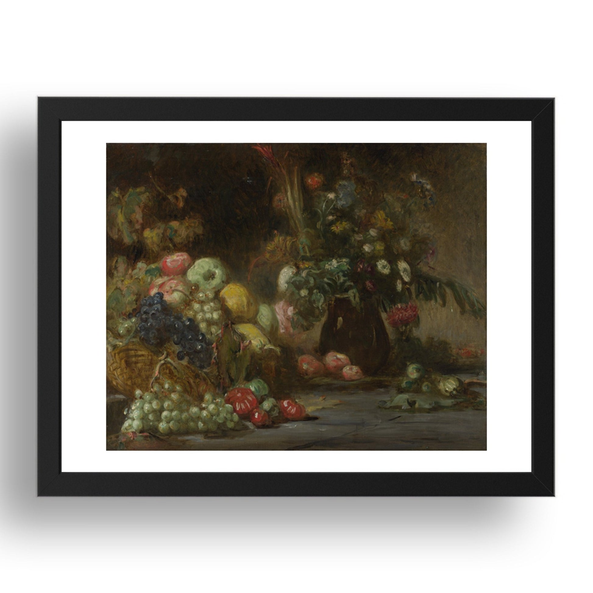Pierre Andrieu: Still Life with Fruit and Flowers, Poster in 17x13"(A3) Frame