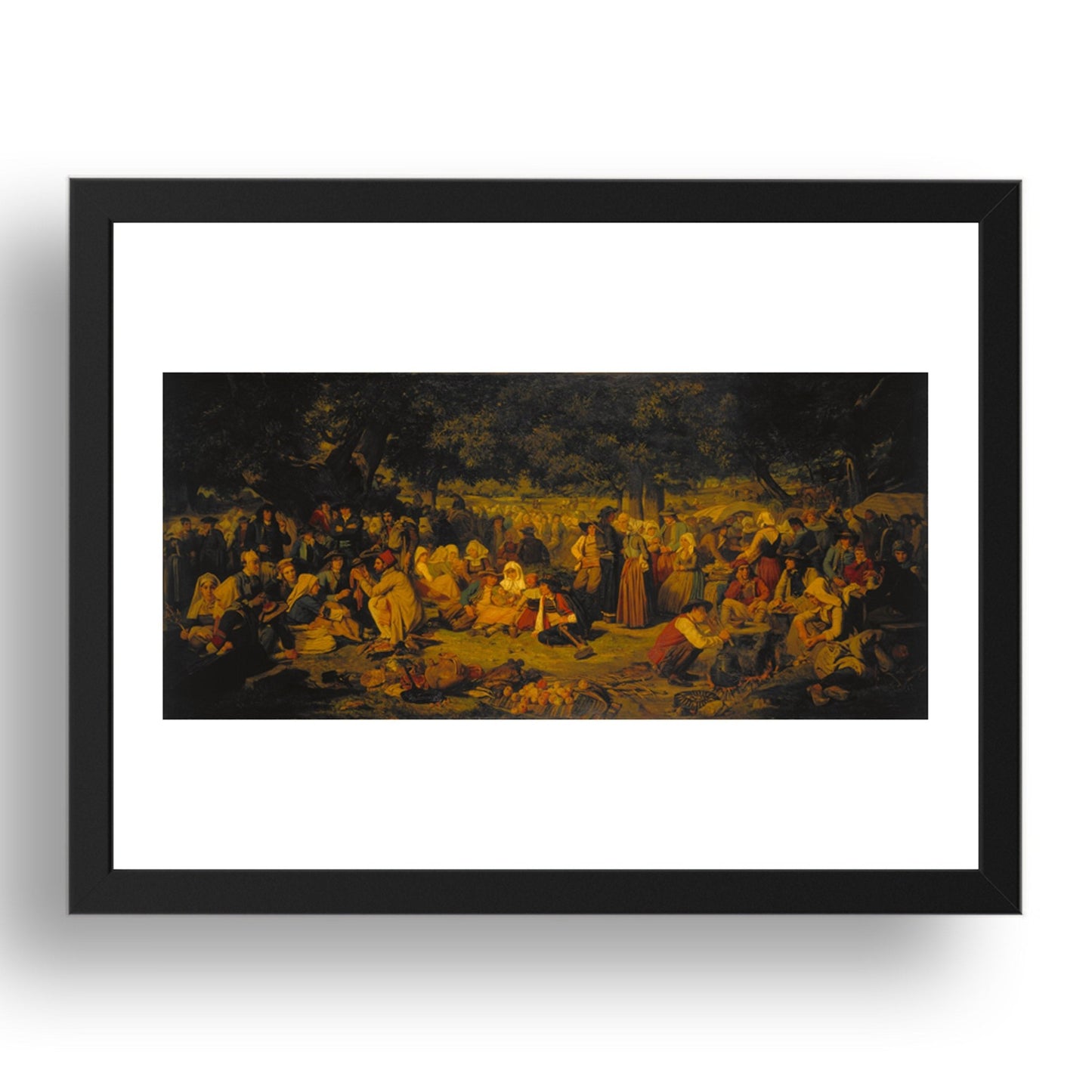 Pierre Charles Poussin: Pardon Day in Brittany, Poster in 17x13"(A3) Frame