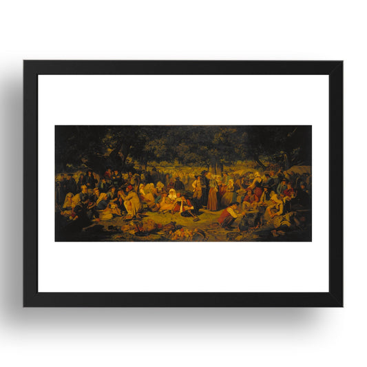 Pierre Charles Poussin: Pardon Day in Brittany, Poster in 17x13"(A3) Frame