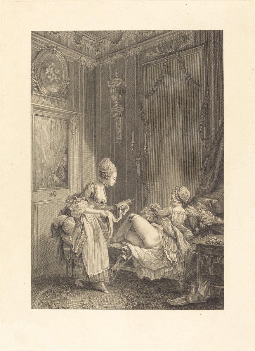 Pierre Maleuvre after Pierre-Antoine Baudouin:Le curieux,16x12"(A3) Poster